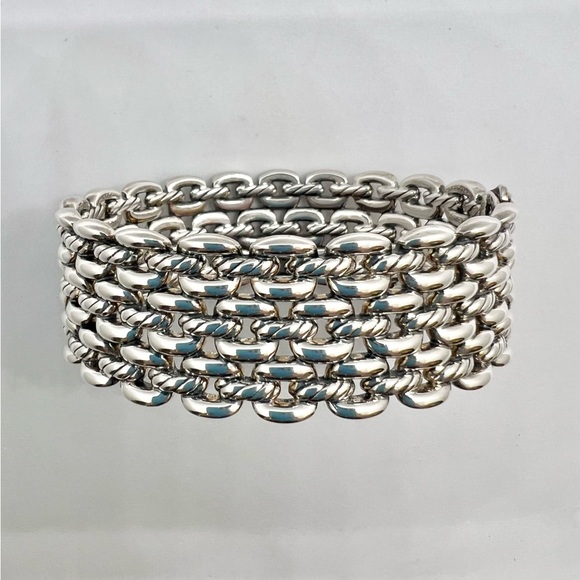 David Yurman Thoroughbred 3-Row Cuff Bracelet - Picture 6 of 16